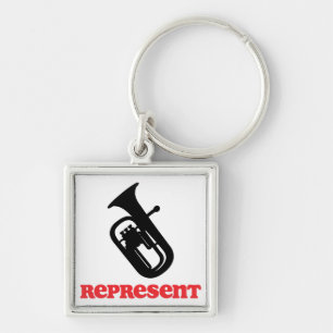 Baritone Represent Keychain