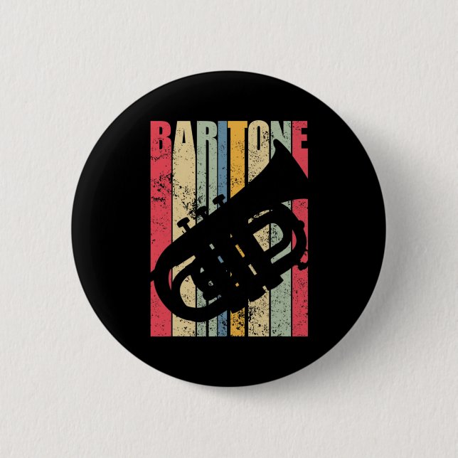 Baritone Saxophone Horn Marching Band Major Gear L 2 Inch Round Button (Front)