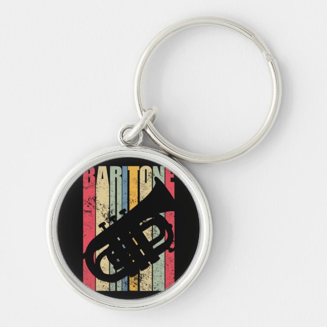 Baritone Saxophone Horn Marching Band Major Gear L Keychain (Front)