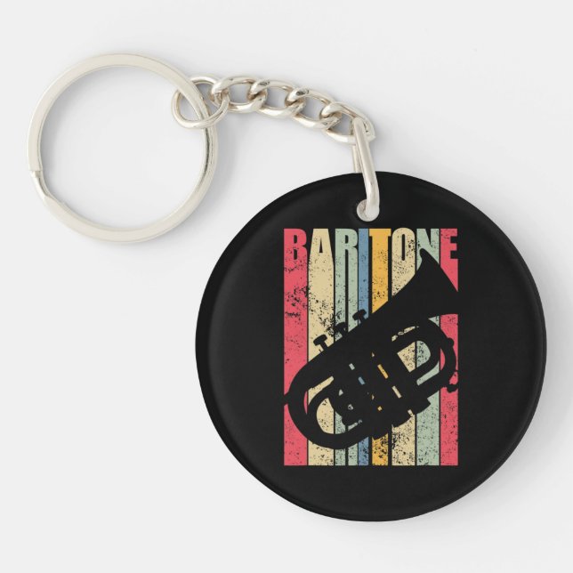 Baritone Saxophone Horn Marching Band Major Gear L Keychain (Front)