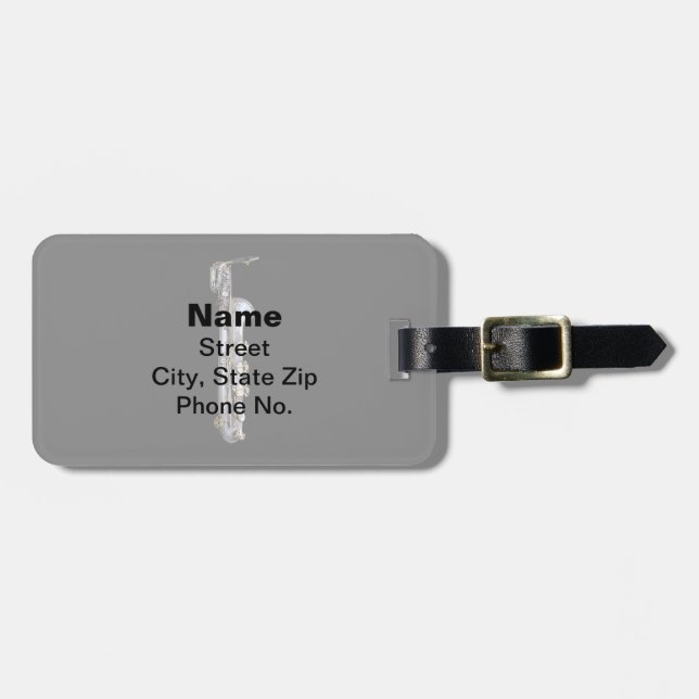 Baritone Saxophone Luggage Tag (Front Horizontal)