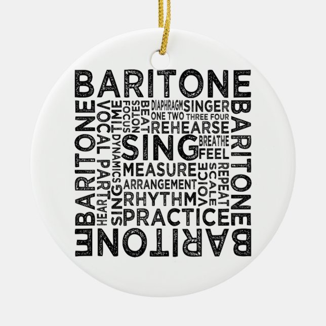 Baritone Typography Ceramic Ornament (Front)