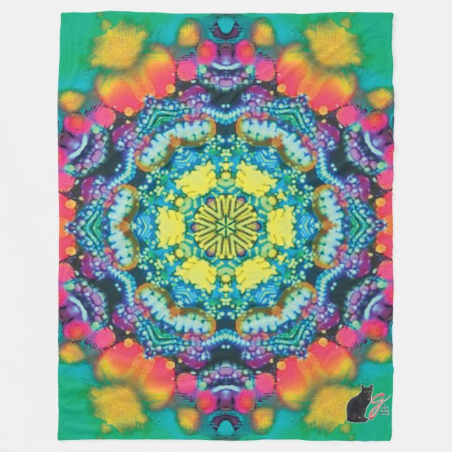 Barium Kaleidoscope Fleece Blanket (Front)