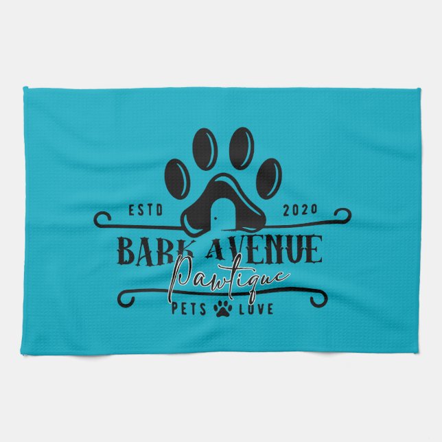 Bark Ave Pawtique [logo1] Kitchen Towel (Horizontal)