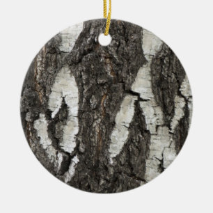 Bark Birch Wood Ceramic Ornament