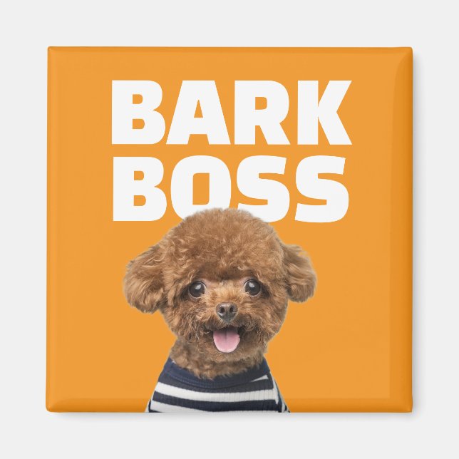 Bark Boss Custom Dog Photo Personalized Gift Magnet (Front)
