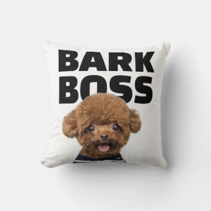 Bark Boss Dog Photo Custom Pet Throw Pillow
