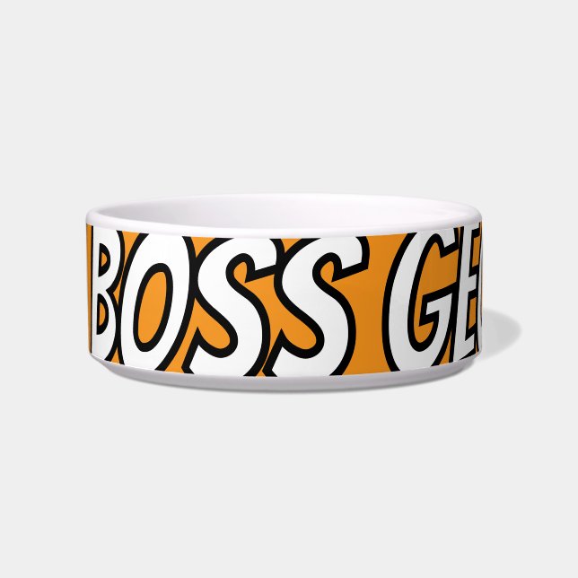 Bark Boss Pet Dog Modern Cool Simple Funny Bowl (Front)