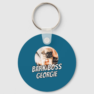 Bark Boss Pet Dog Photo Modern Simple Cool Keychain