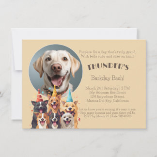 Bark Day Bash Doggo Birthday  Invitation