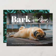 Bark Humbug Modern Custom Photo Holiday Card