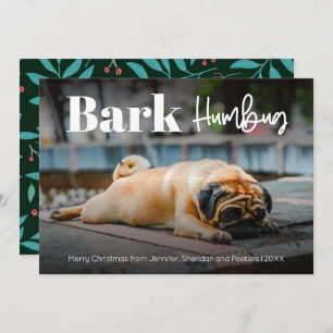 Bark Humbug Modern Custom Photo Holiday Card