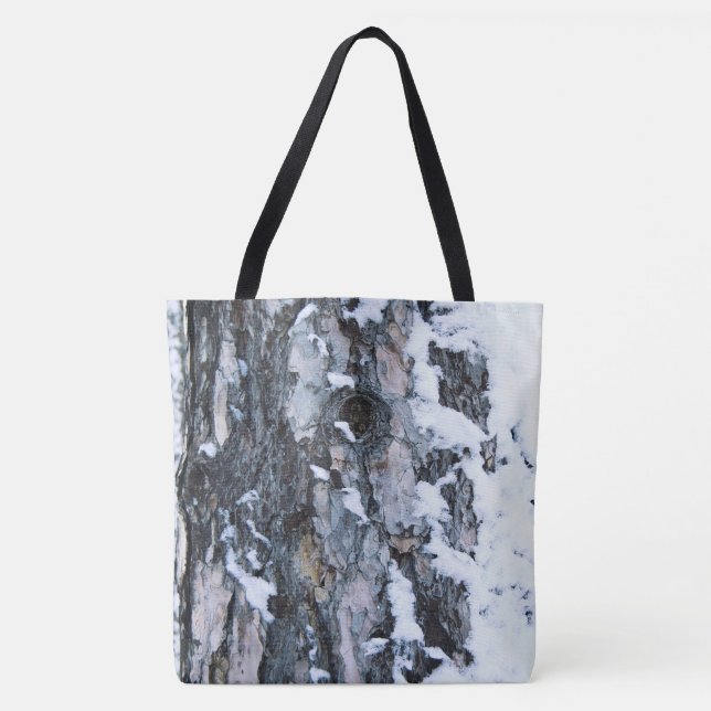 Bark in Snow Tote Bag (Front)
