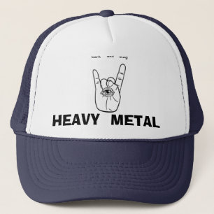 bark less wag more, heavy metal trucker hat