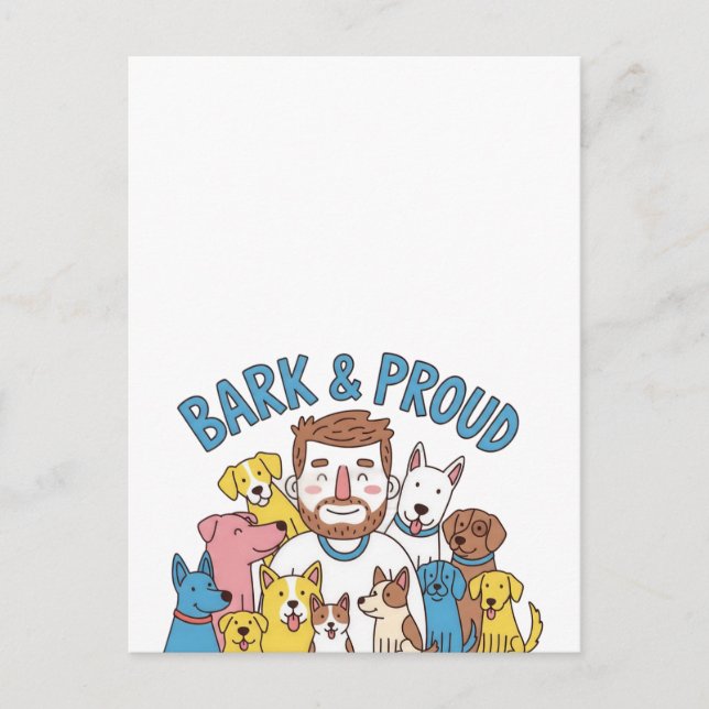 Bark & Proud Father's Day Postcard (Front)
