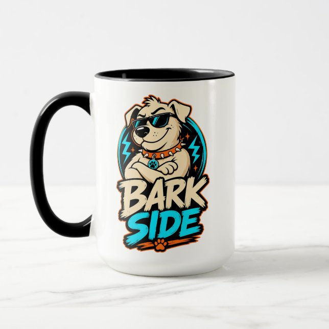 Bark Side Dog PNG, Funny Dog Sublimation Design, C Mug (Left)