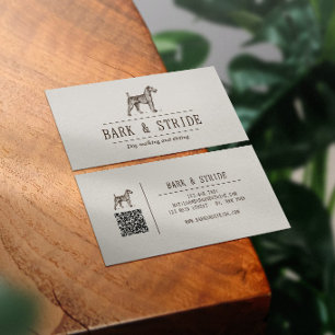 Bark & Stride Dog Walking Business QR Code Card