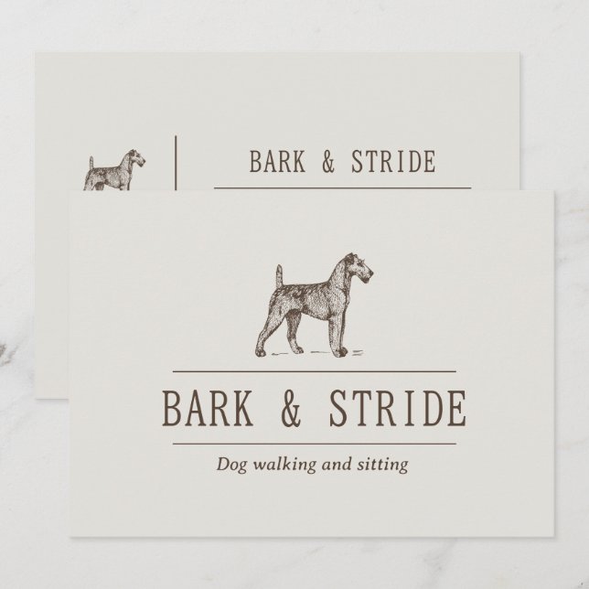 Bark & Stride Dog Walking Business QR Code  Invitation (Front/Back)