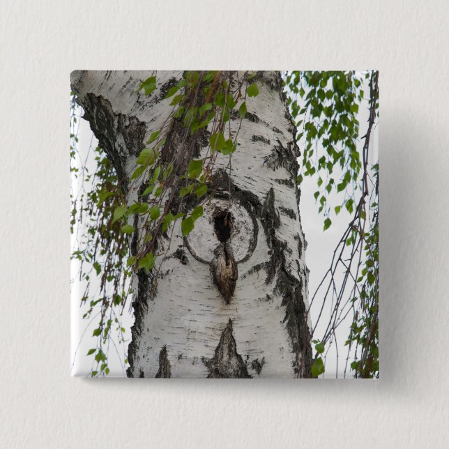 BARK TREE 2 INCH SQUARE BUTTON (Front)