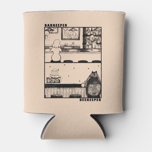 Barkeeper and Beekeeper Can Cooler (Front)