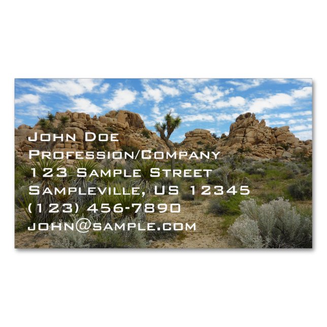 Barker Dam Loop Trail at Joshua Tree National Park Magnetic Business Card (Front)