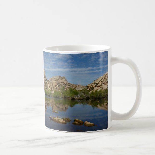 Barker Dam Reflection at Joshua Tree I Coffee Mug (Right)