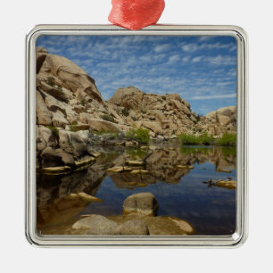 Barker Dam Reflection at Joshua Tree I Metal Ornament