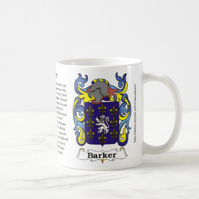 Barker Family Coat of Arm mug (Right)