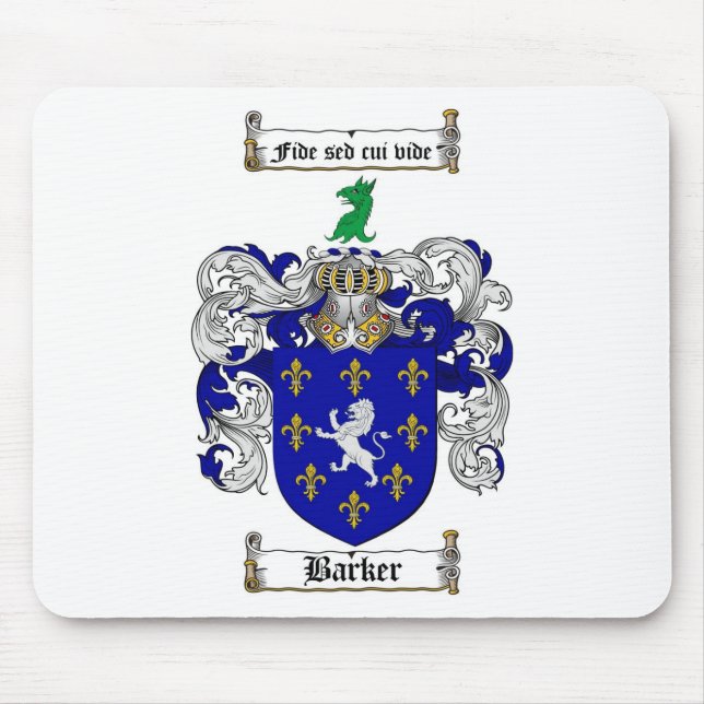 BARKER FAMILY CREST -  BARKER COAT OF ARMS MOUSE PAD (Front)