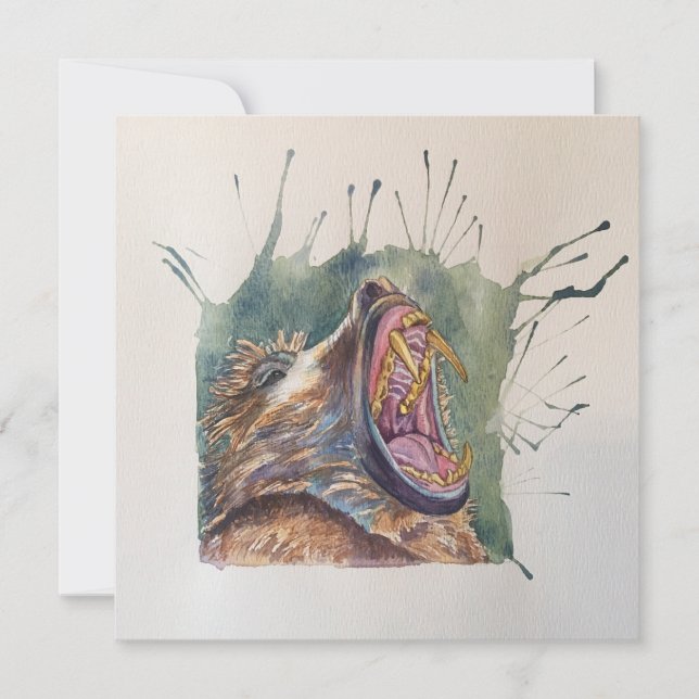 Barking Baboon postcard style Notecard (Front)