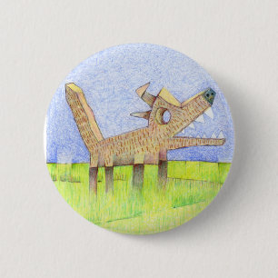barking dog. 2 inch round button