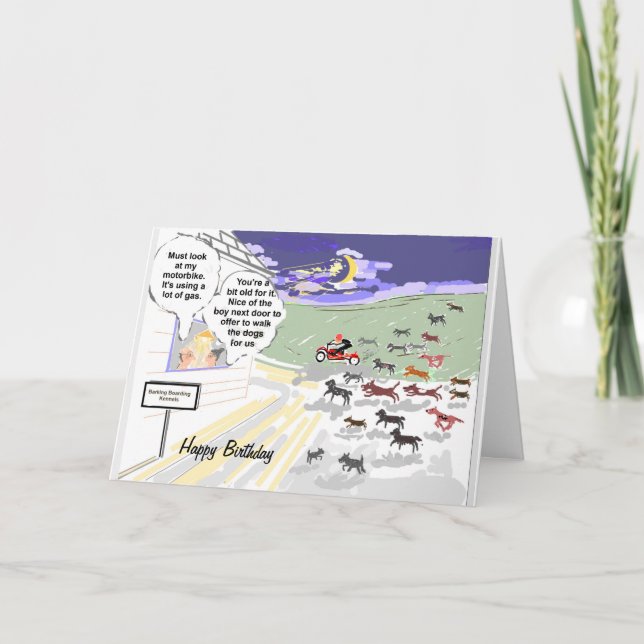 Barking Dog Kennels Amusing Birthday Card (Front)