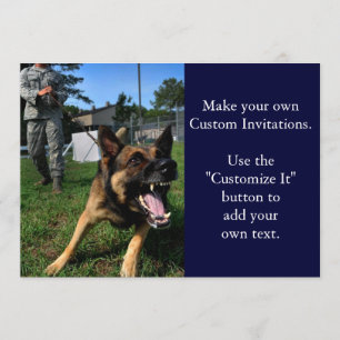 Barking German Shepherd Invitation
