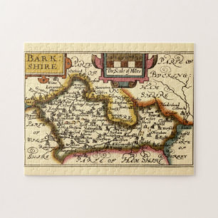 Barkshire, Berkshire County England John Speed Map Jigsaw Puzzle