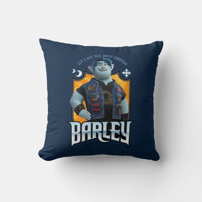 Barley - Let's Get this Quest Started Throw Pillow (Front)