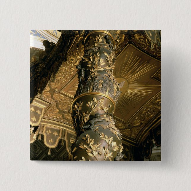 Barley sugar column from the Baldacchino 2 Inch Square Button (Front)