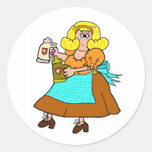 Barmaid allemand avec Steins of Beer Stickers