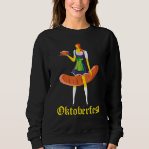 Barmaid Oktoberfest German Woman Dirndl Bratwurst Sweatshirt