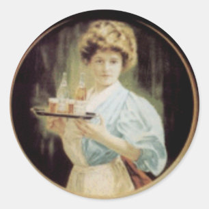 "Barmaids and waitresses" Classic Round Sticker