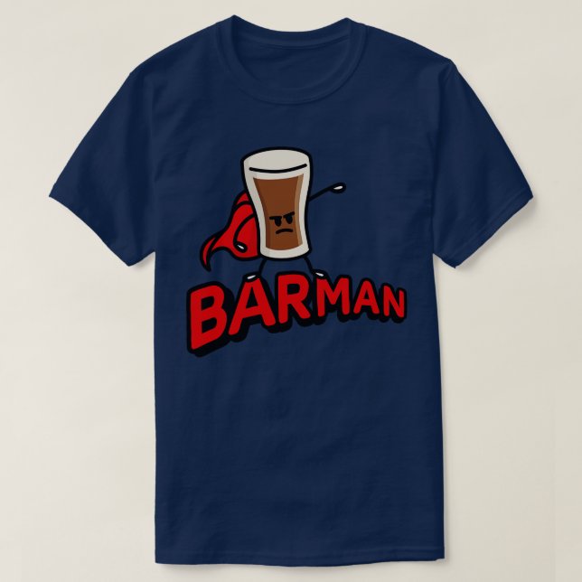Barman bartender Irish stout beer pun T-Shirt (Design Front)