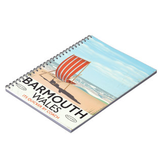 Barmouth North wales vintage travel poster Notebook