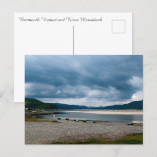 Barmouth Viaduct and River Mawddach Estuary Postca Postcard