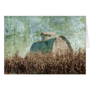 Barn and Corn Field near harvest time