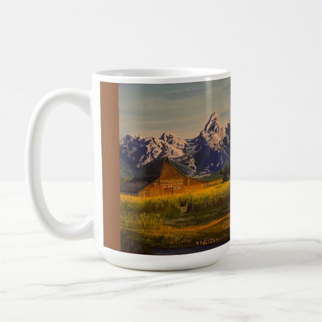 Barn at the Grand Teton, by Gary Poling Coffee Mug (Left)