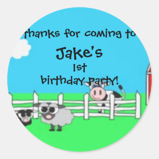 barn birthday sticker