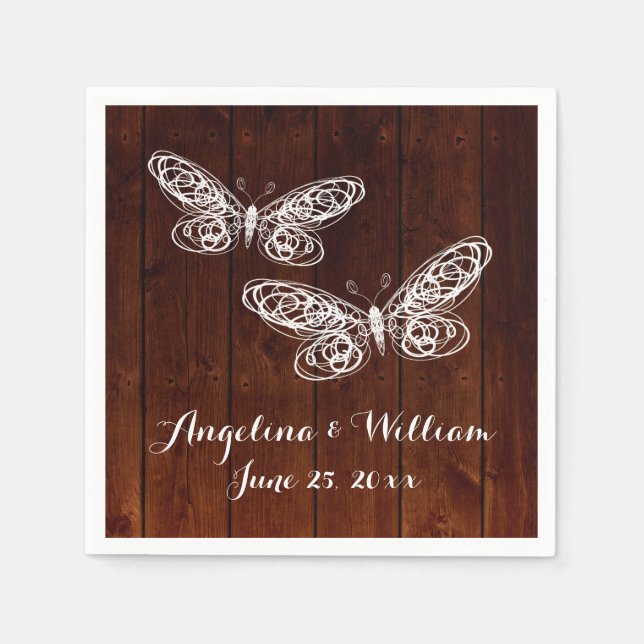 Barn Board Butterfly Napkin (Front)
