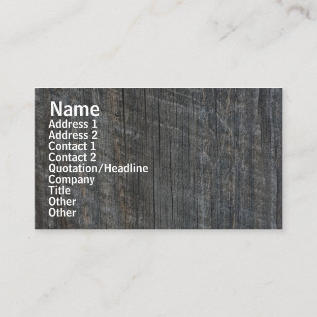Barn Board Nature Photography Business Card (Front)