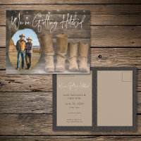 Barn & Boots Rustic Cowboy Photo Save the Date