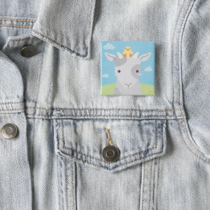 Barn Buddies - Goat & Chick 2 Inch Square Button