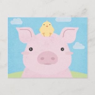 Barn Buddies - Piglet & Chick Postcard